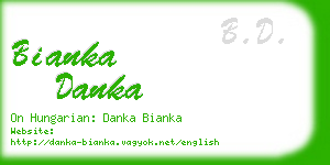 bianka danka business card